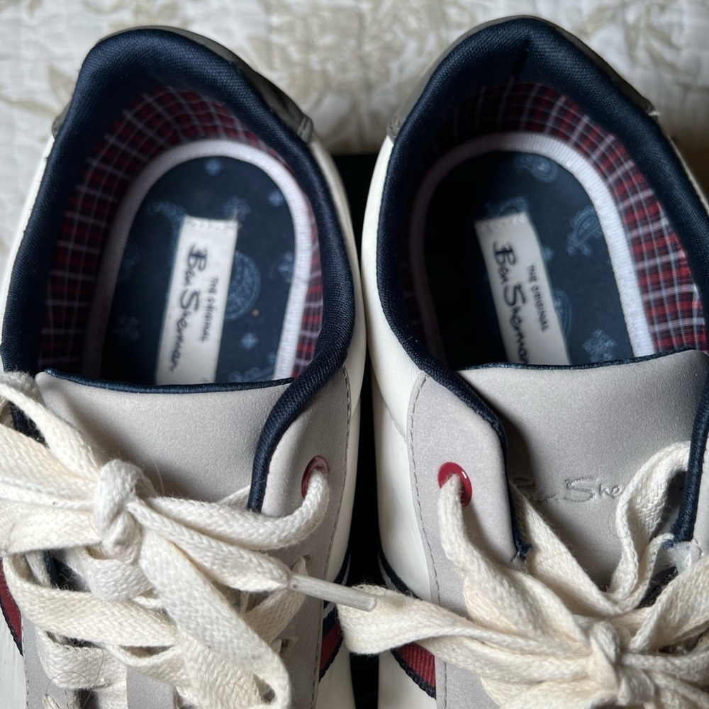 Ben Sherman White Pacer Old School Jogger Sneaker, size 12 Preppy Blokecore - Picture 5 of 11